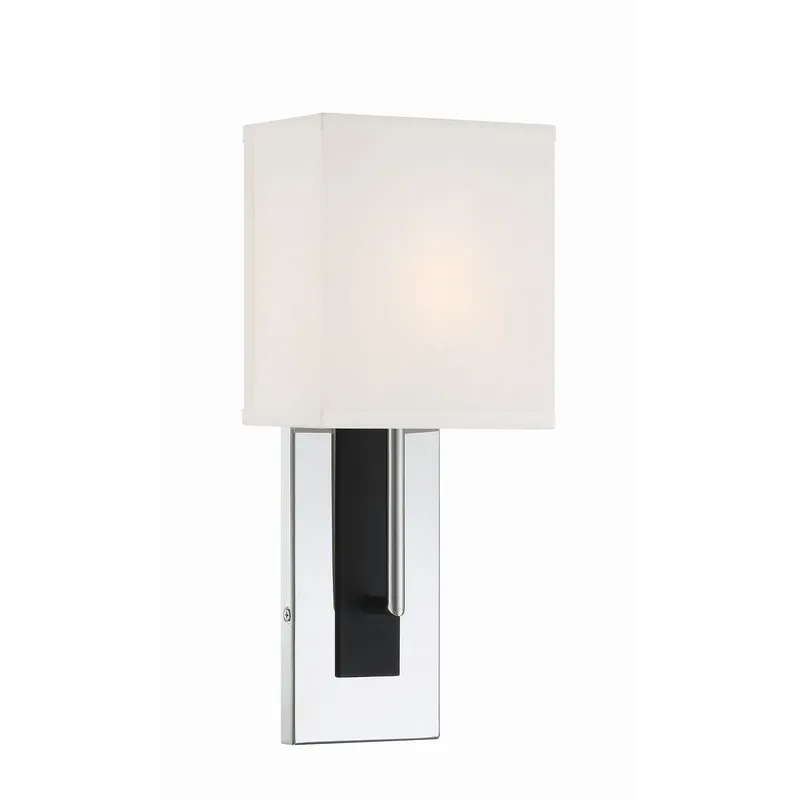 Brent 6.5'' Polished Nickel + Black Forged Sconce Silver 6.5"W x 15"H x 4"D
