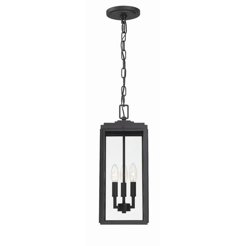 Byron 7.5'' Matte Black Outdoor Pendant Black 7.5"W x 18.75"H x 7.5"D