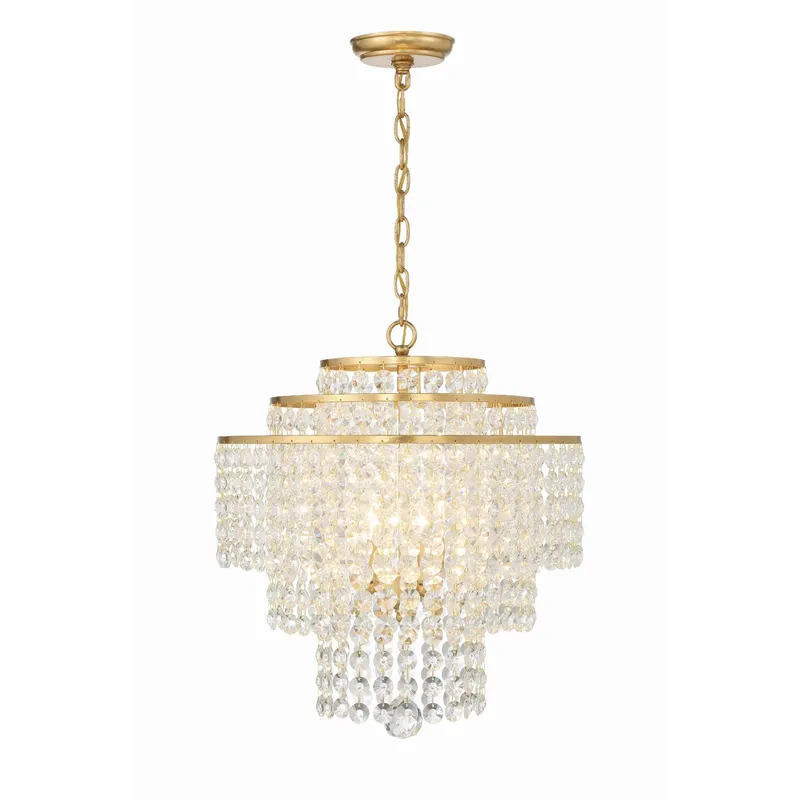 Gabrielle 18'' Antique Gold Chandelier Gold 18"W x 20.5"H x 18"D