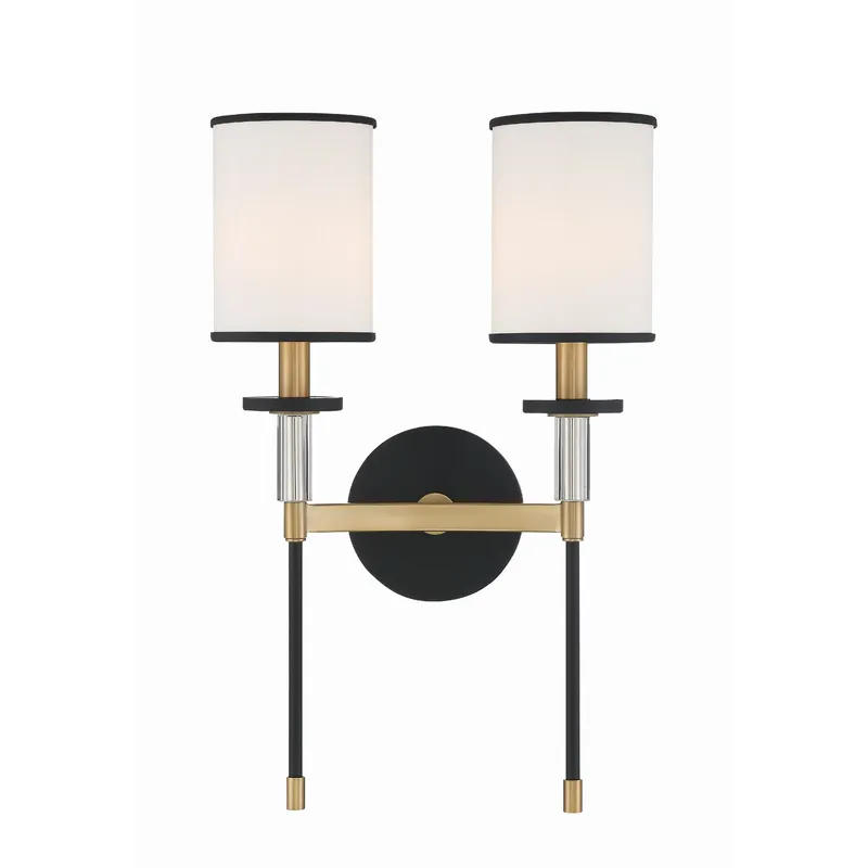 Hatfield 12'' Black Forged + Vibrant Gold Sconce Black 12"W x 18.5"H x 6"D
