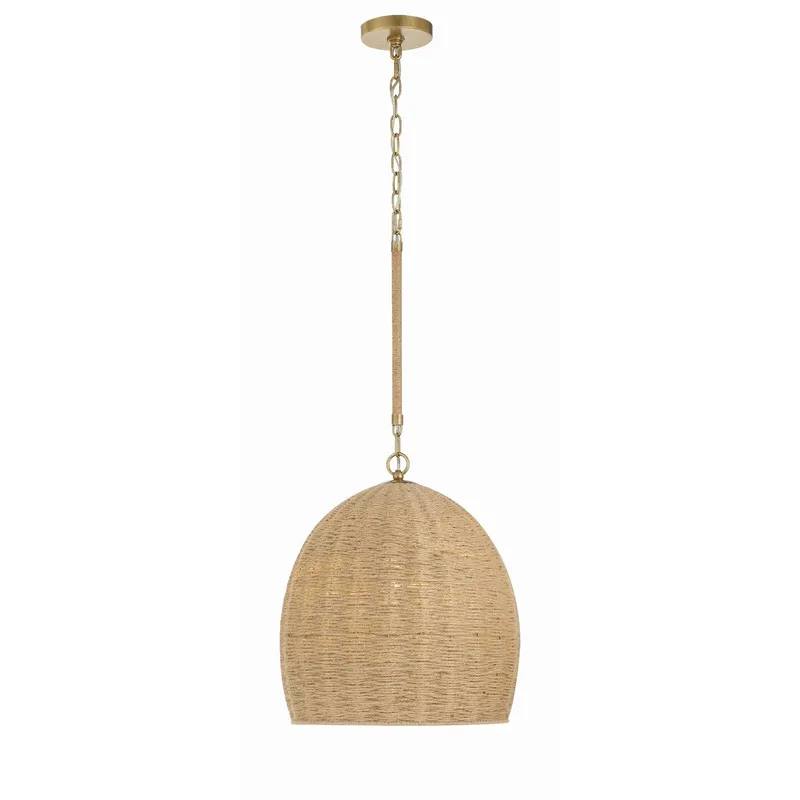 Jace 15'' Soft Gold Pendant Tan 15"W x 17"H x 15"D