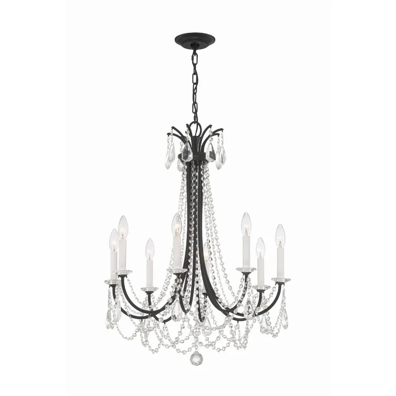 Karrington 26'' Matte Black Chandelier Black 26"W x 31"H x 26"D