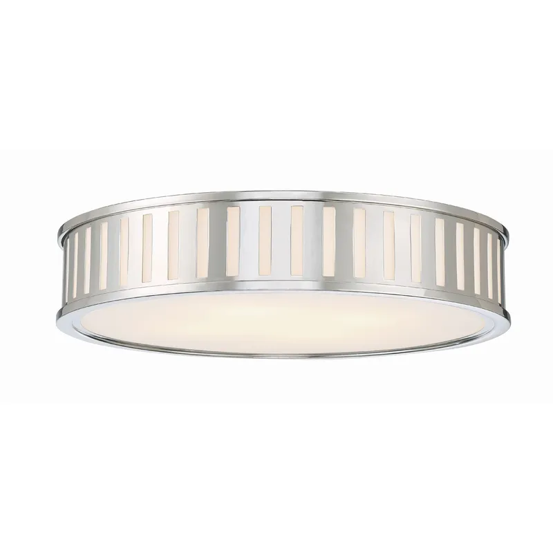 Kendal 22.5'' Polished Nickel Flush Mount Silver 22.5"W x 5.25"H x 22.5"D