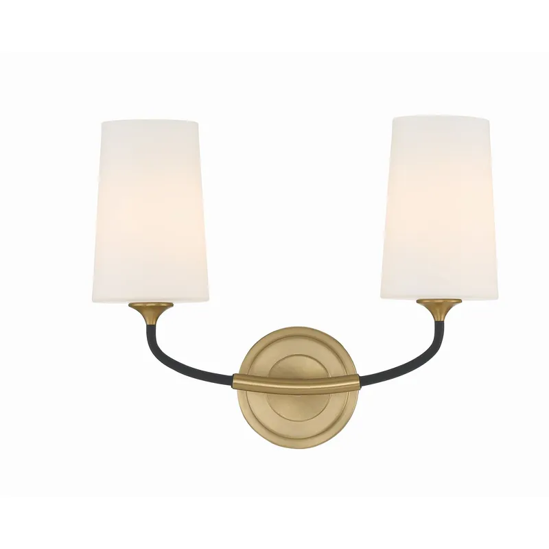 Niles 15'' Black Forged + Modern Gold Sconce Black 15"W x 12"H x 5.75"D