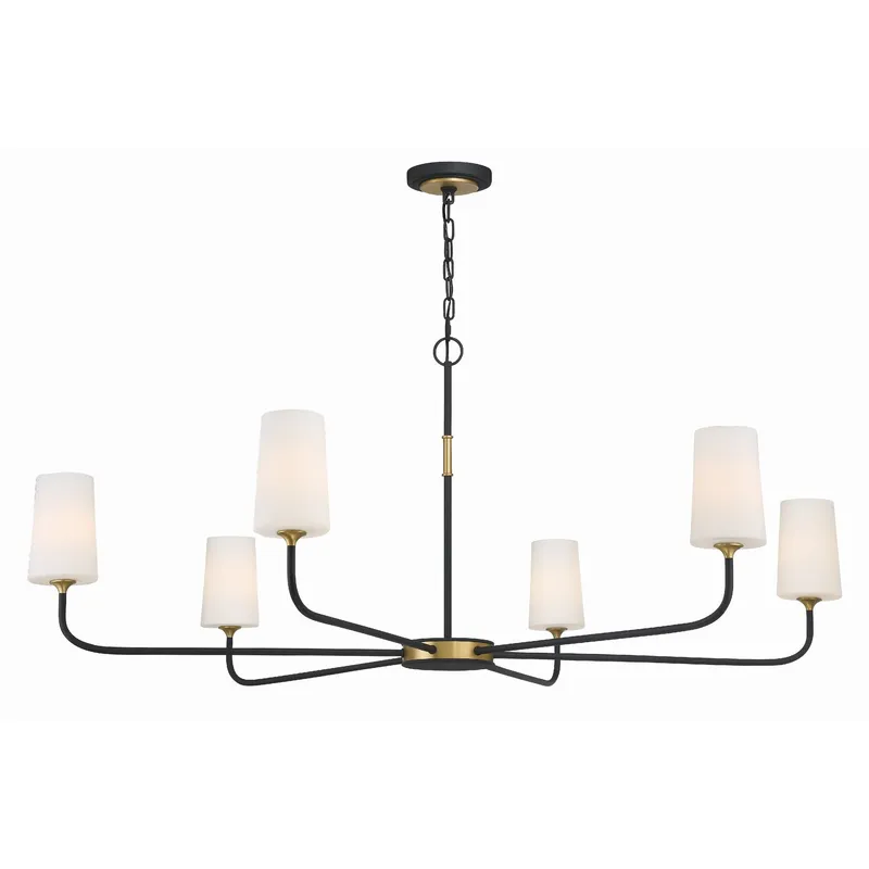 Niles 54'' Black Forged + Modern Gold Chandelier Black 54"W x 22.25"H x 54"D