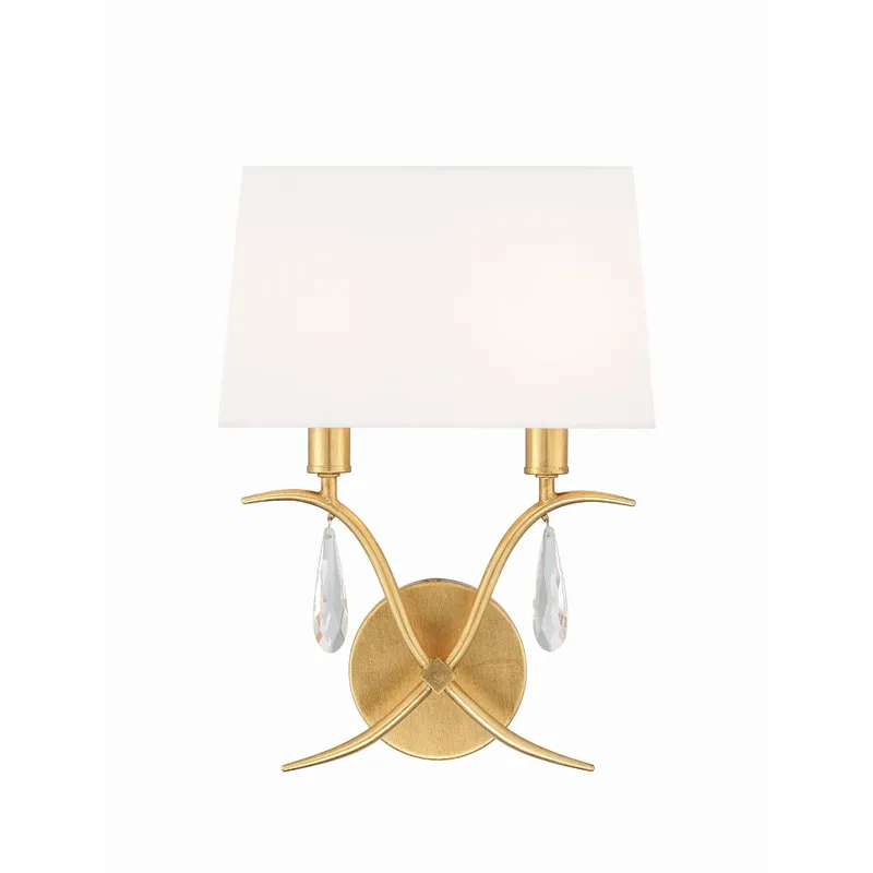 Rollins 10'' Antique Gold Sconce Gold 10"W x 14"H x 4.5"D
