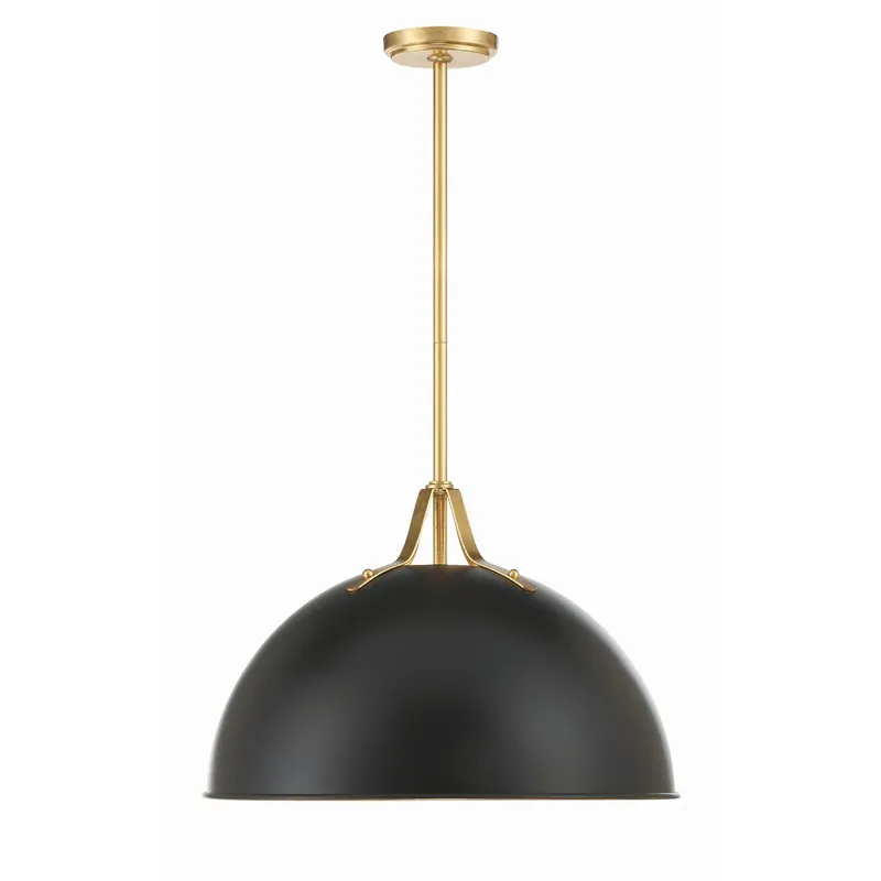 Soto 20'' Matte Black + Antique Gold Pendant Black 20"W x 13.25"H x 20"D