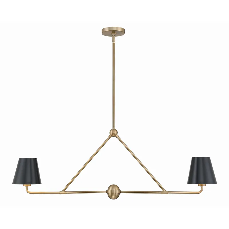 Xavier 42'' Vibrant Gold Linear Chandelier Black 42"W x 15"H x 6"D