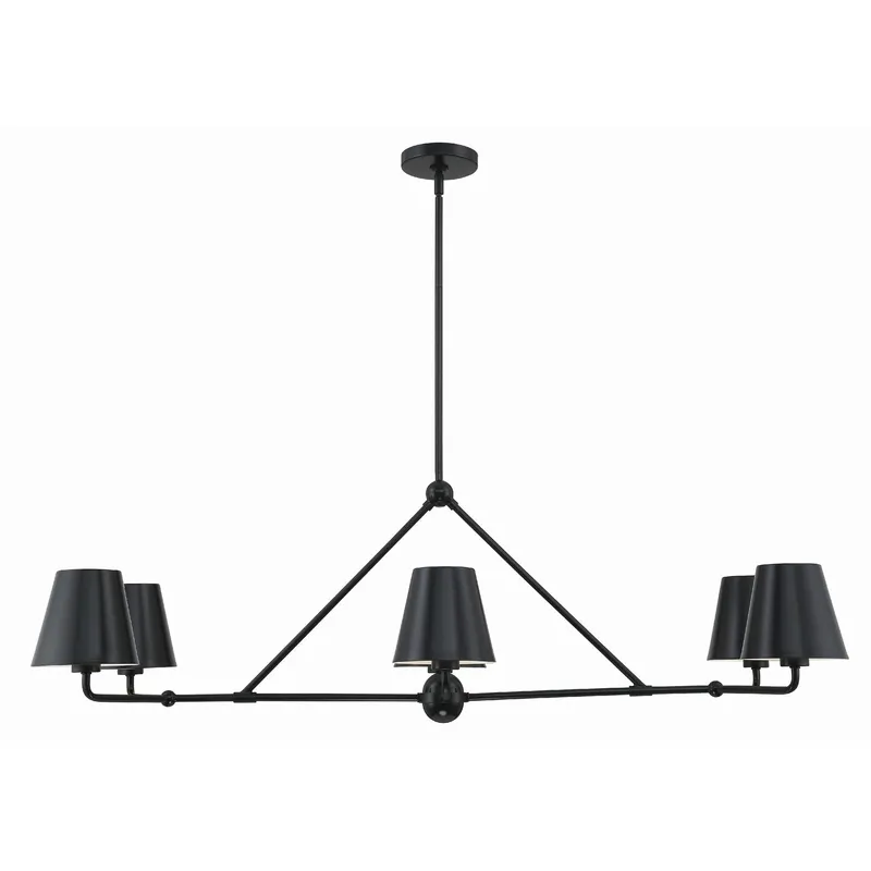 Xavier 46'' Matte Black Linear Chandelier Black 46"W x 14.75"H x 18"D