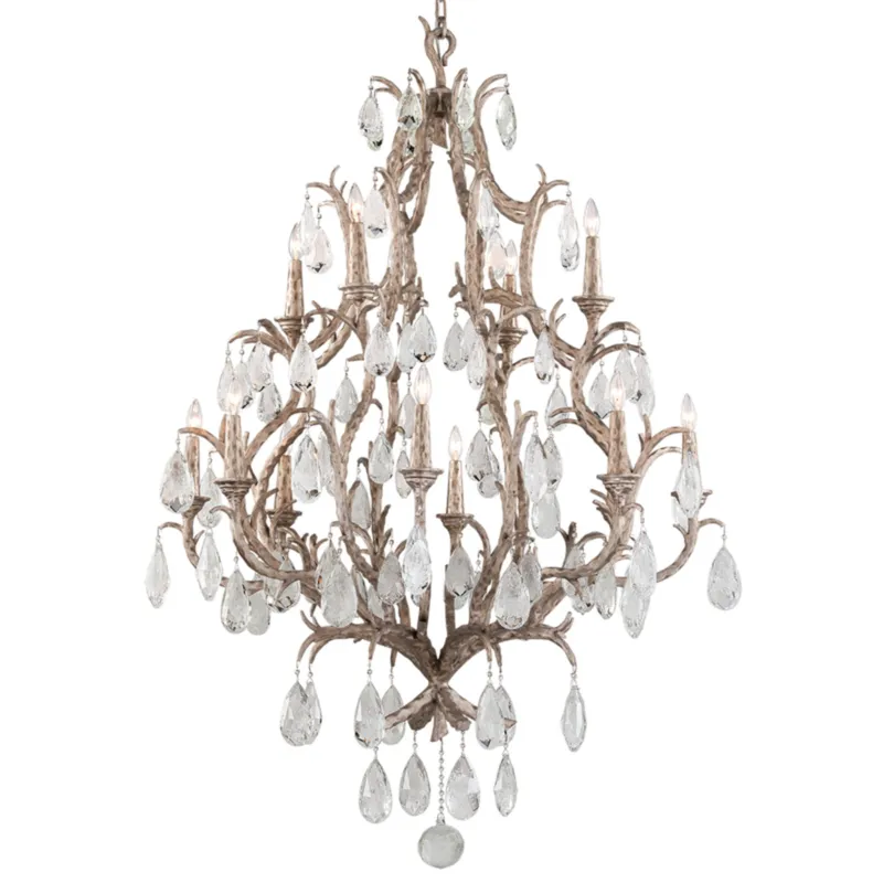Amadeus 12-Light Chandelier in Warm Silver Leaf 46.5W x 67.5H