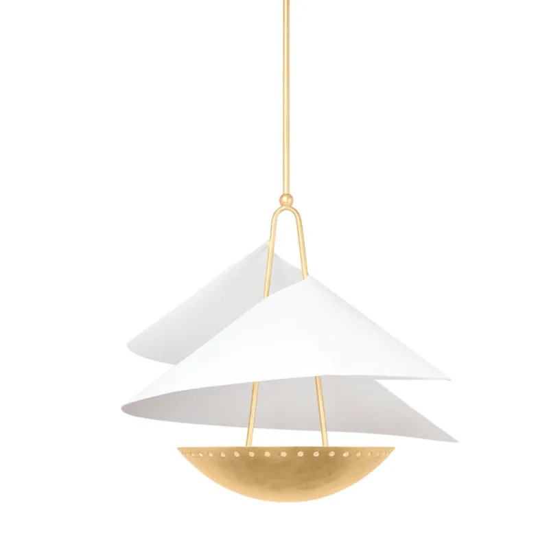 Carini 3-Light Pendant in Vintage Gold Leaf 24W x 21.5H