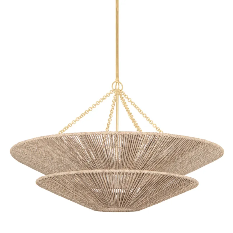 Tropea 8-Light Chandelier in Gold Leaf 40W x 25.25H