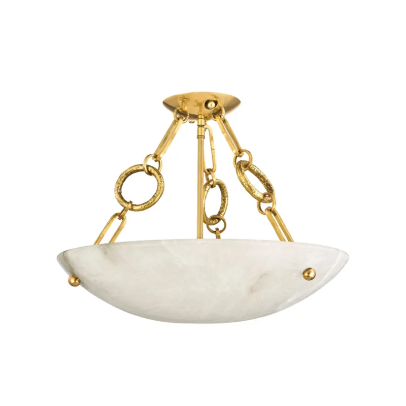 Yadira 4-Light Semi Flush in Vintage Brass 18W x 13.5H