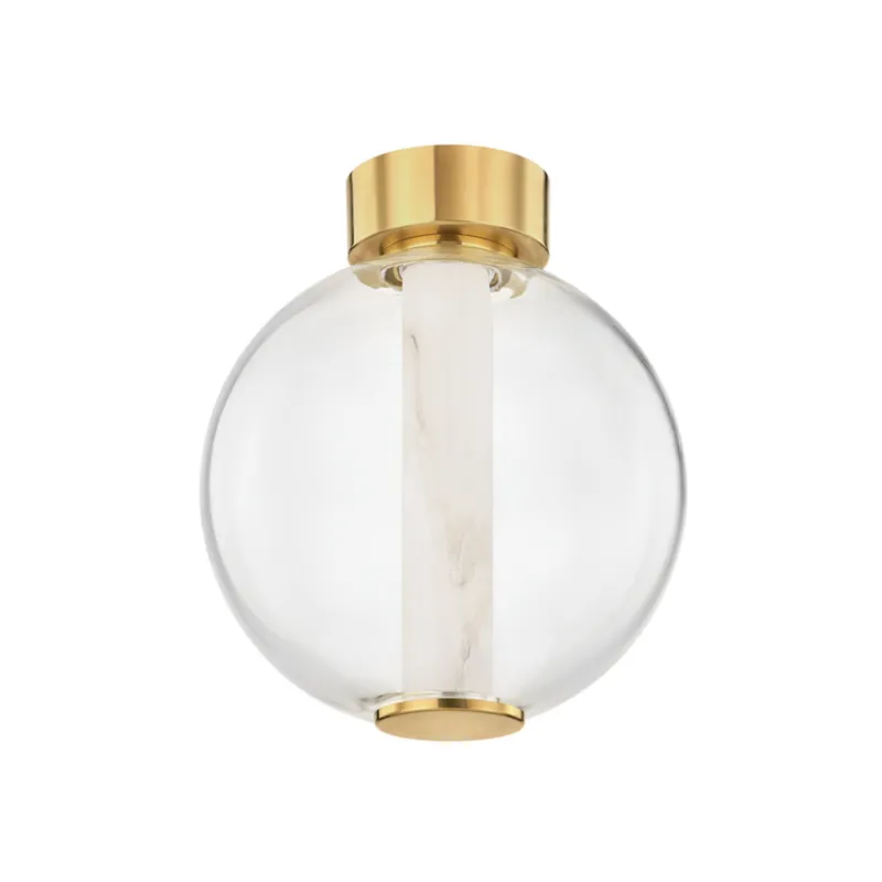 Pietra 1-Light Flush Mount in Vintage Brass 12W x 13.75H