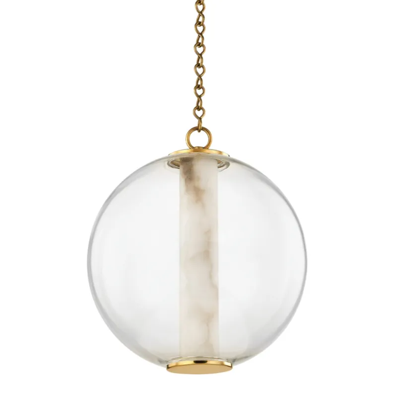 Pietra 1-Light Pendant in Vintage Brass 16W x 18H