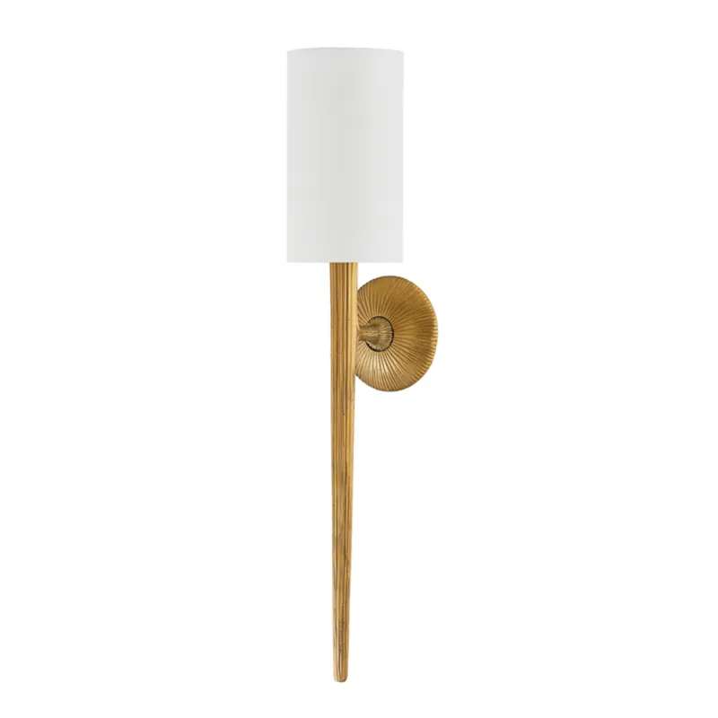 Anthia 1-Light Wall Sconce in Vintage Brass 4.75W x 25.25H