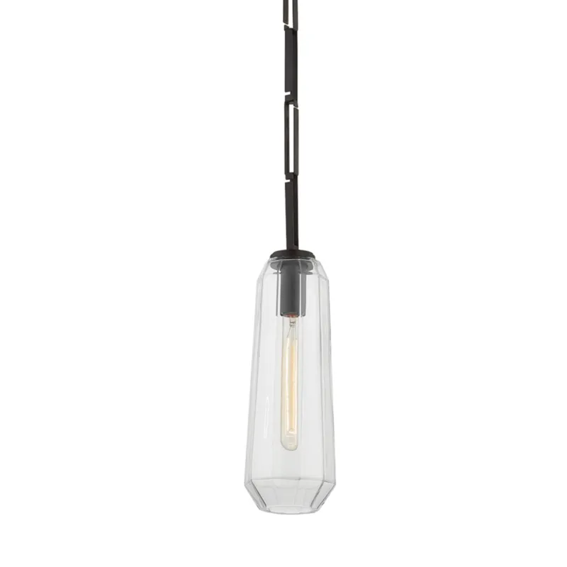 Copenhagen 1-Light Pendant in Black Brass 5W x 13.75H