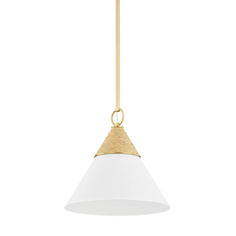 Mica 1-Light Pendant in Aged Brass by Megan Molten 13W x 12.75H