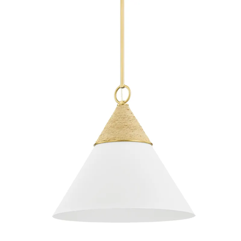 Mica 1-Light Pendant in Aged Brass by Megan Molten 18W x 14.5H