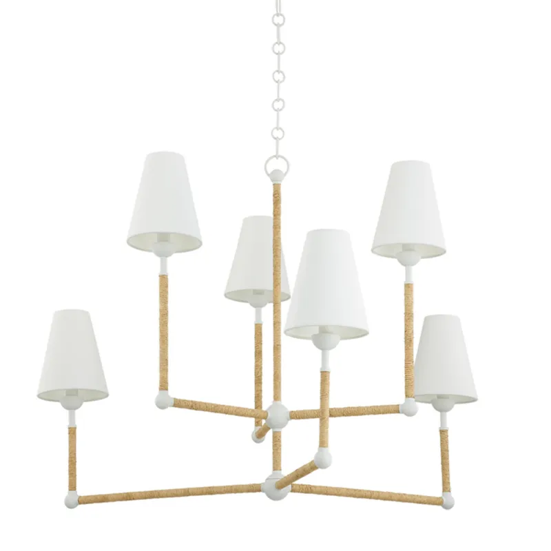 Mariana 6-Light Chandelier in Texture White by Megan Molten 41W x 27.75H