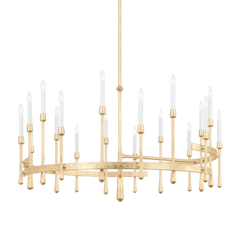 Hathaway 18-Light Chandelier in Vintage Gold Leaf 52W x 30.25H