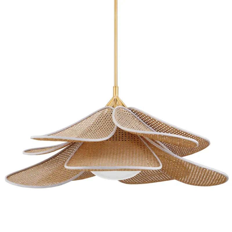 Florina 1-Light Pendant in Aged Brass 44W x 19.25H