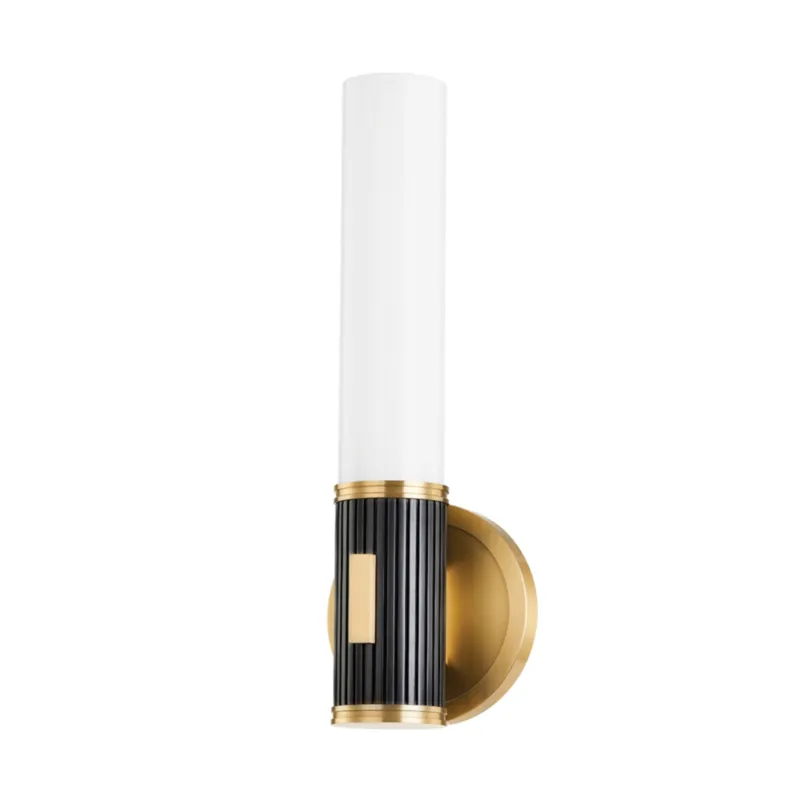 Crewe 1-Light Wall Sconce in Aged Brass/Distressed Bronze 5W x 14.5H