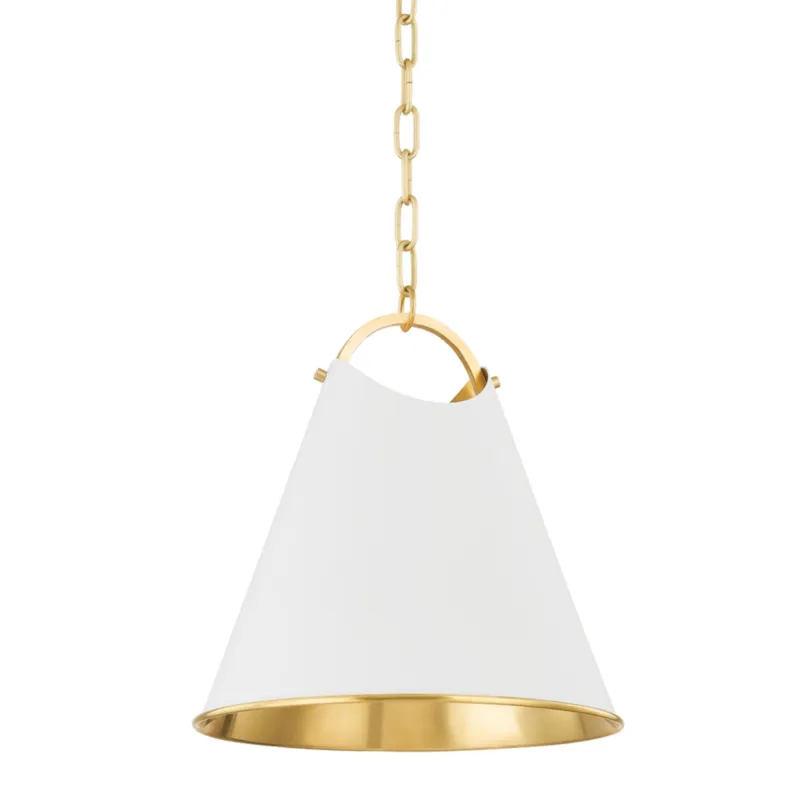 Burnbay 1-Light Pendant in Aged Brass 13.75W x 14.5H