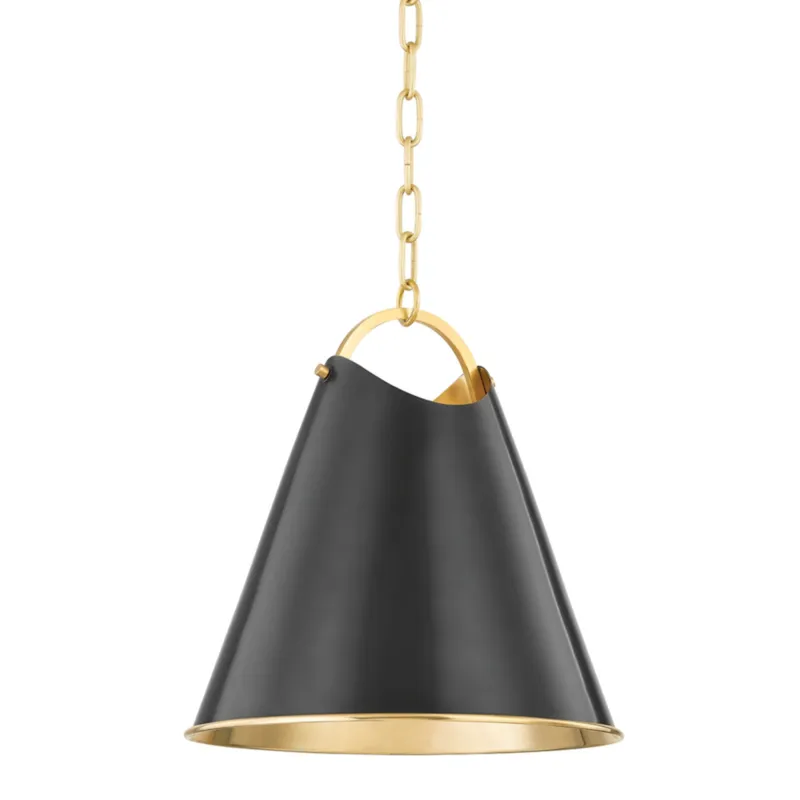 Burnbay 1-Light Pendant in Aged Brass/Old Bronze 13.75W x 14.5H