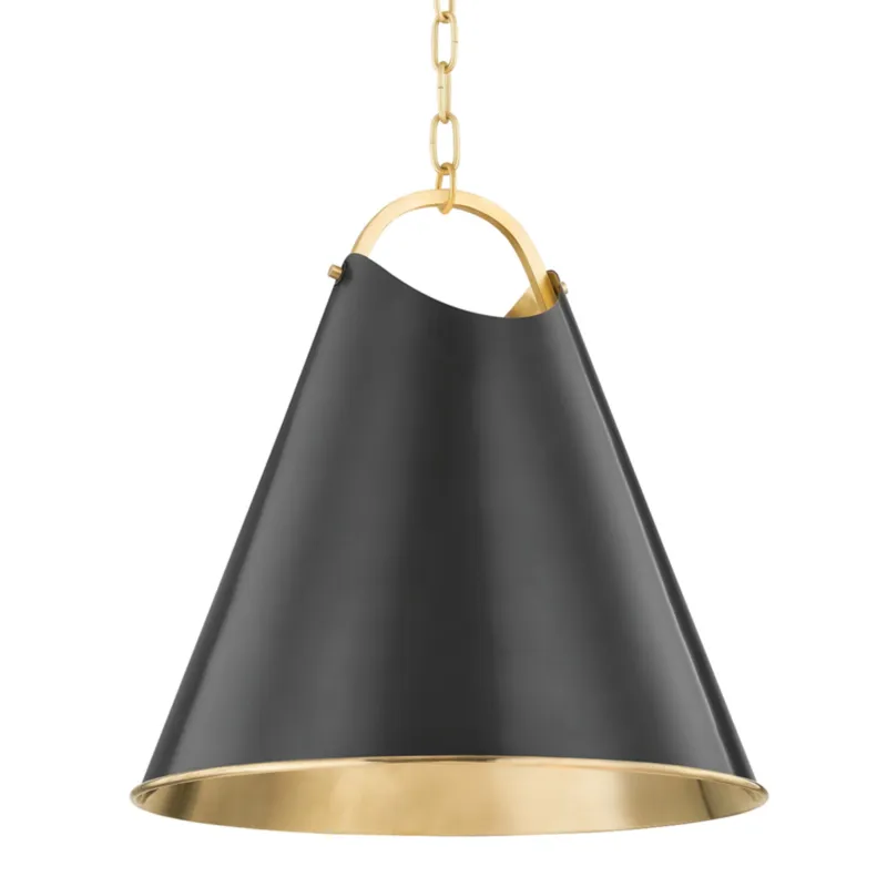 Burnbay 1-Light Pendant in Aged Brass/Old Bronze 18.25W x 19H
