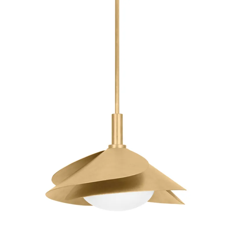 Brookhaven 1-Light Pendant in Vintage Gold Leaf 15.25W x 12H