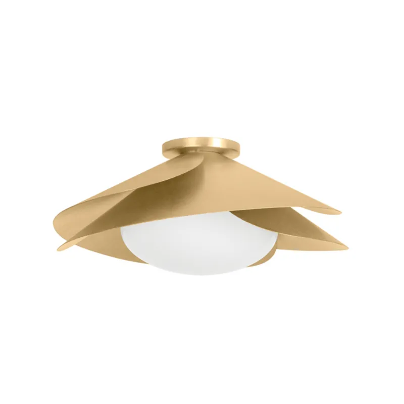 Brookhaven 1-Light Flush Mount in Vintage Gold Leaf 15.25W x 7.5H