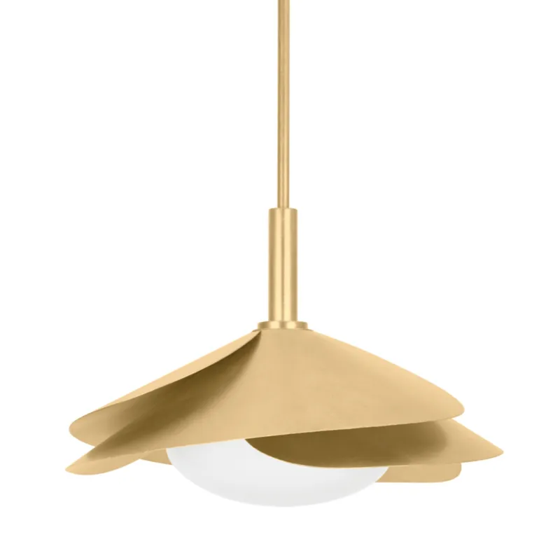 Brookhaven 1-Light Pendant in Vintage Gold Leaf 22W x 17.25H
