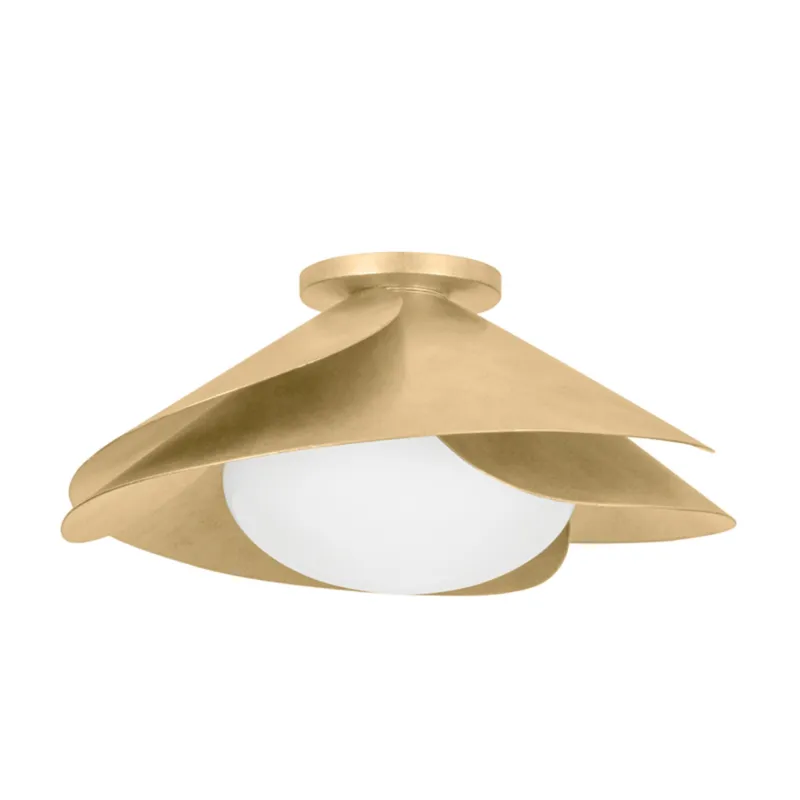 Brookhaven 1-Light Flush Mount in Vintage Gold Leaf 22W x 9.75H