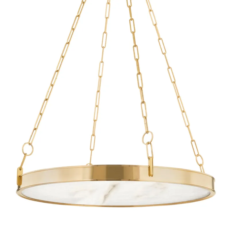 Kirby 1-Light Chandelier in Aged Brass 30W x 3.5H