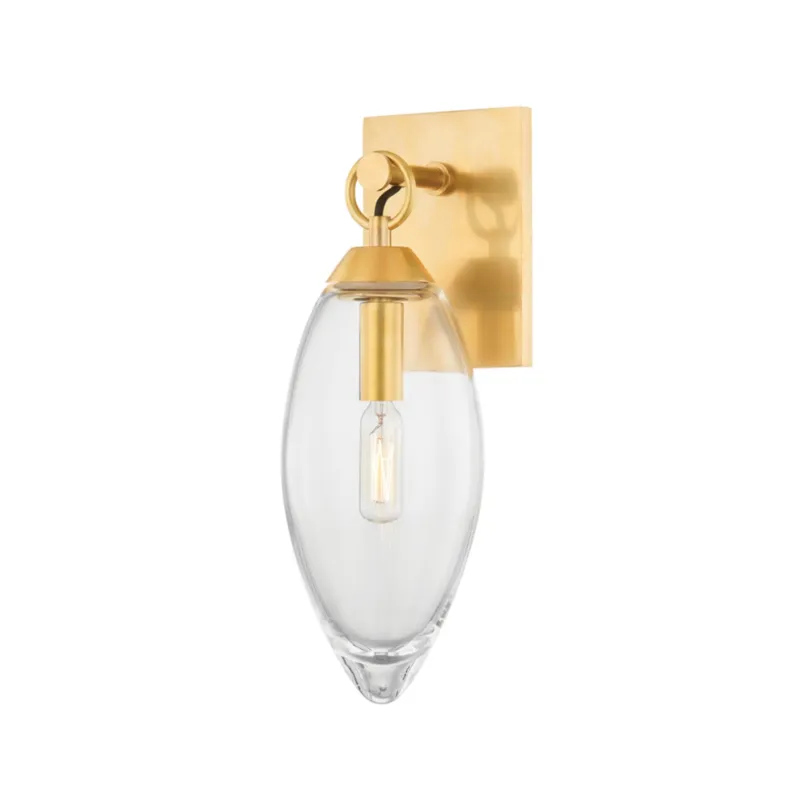 Nantucket 1-Light Wall Sconce in Aged Brass 4.5W x 13.5H