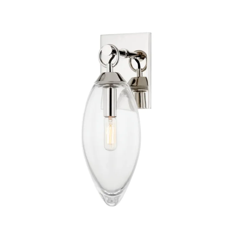 Nantucket 1-Light Wall Sconce in Polished Nickel 4.5W x 13.5H