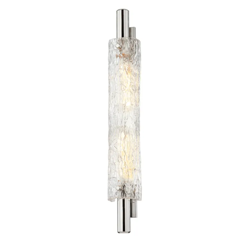 Harwich 2-Light Wall Sconce in Polished Nickel 3.5W x 28.75H