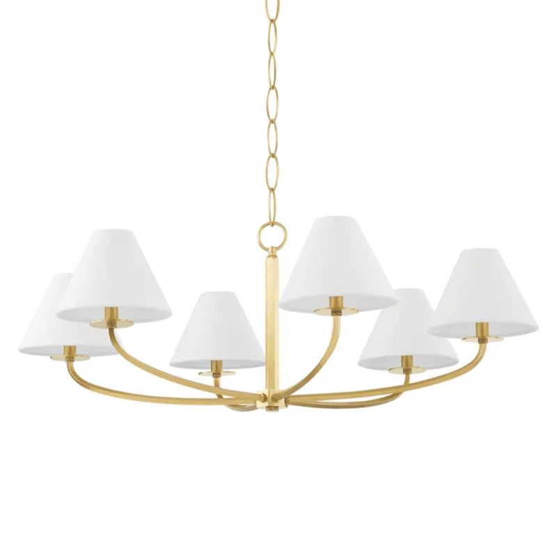 Stacey 6-Light Chandelier in Aged Brass by Becki Owens 40.25W x 14.5H