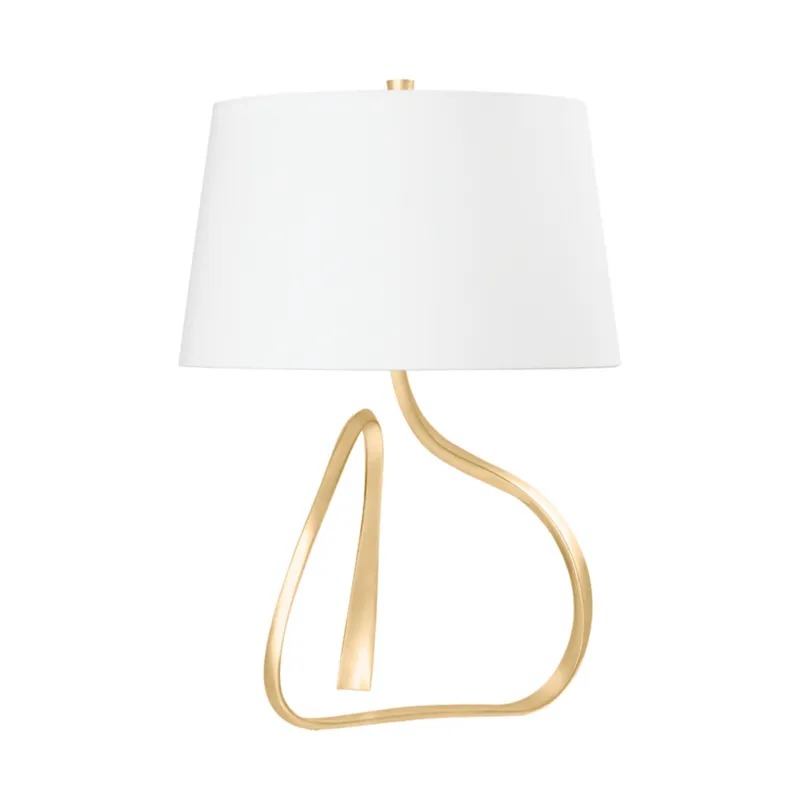 Tharold 1-Light Table Lamp in Vintage Gold Leaf 18W x 26.25H