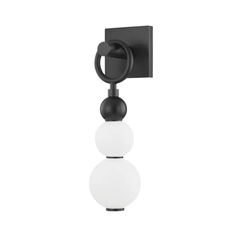 Perrin 1-Light Wall Sconce in Black Brass by Pembrooke & Ives 6W x 21H
