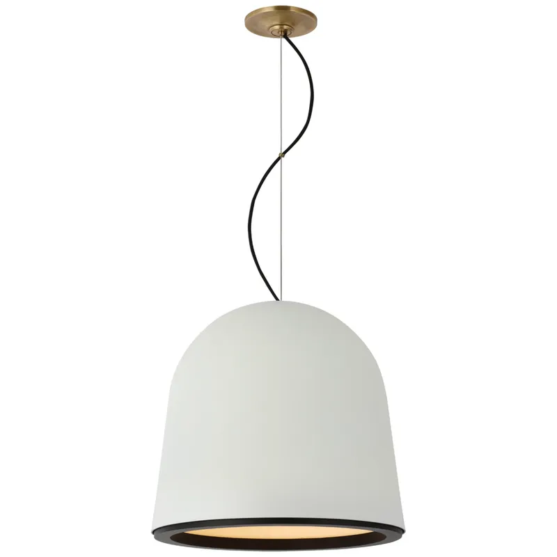 Marie Flanigan Murphy Medium Pendant in Plaster White and Matte Black Ceiling Light W17"