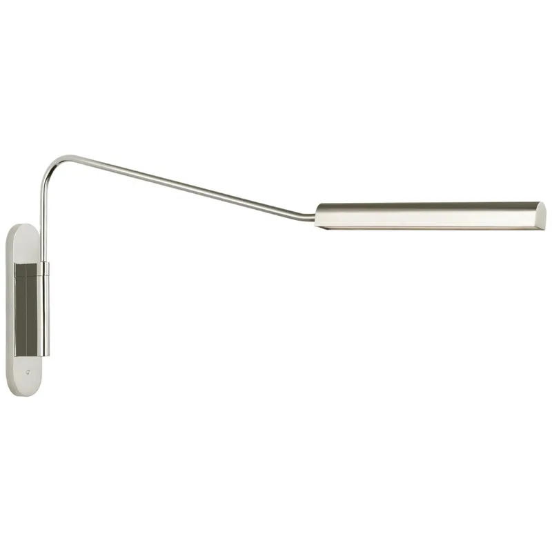 Ian K. Fowler Austin Large Articulating Wall Light in Polished Nickel W3" x H16"