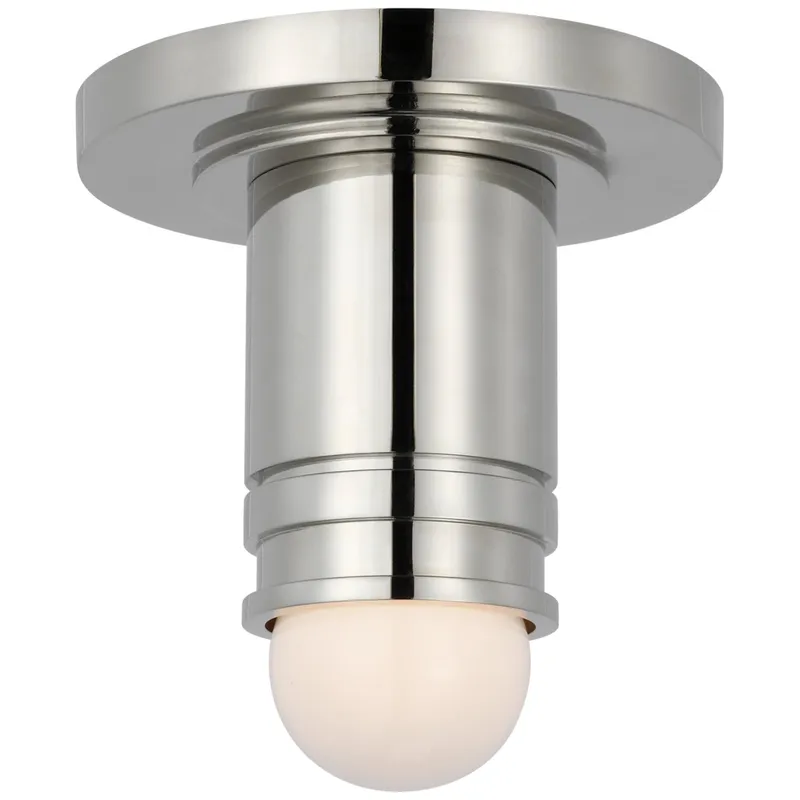 Thomas O'Brien Top Hat Mini Monopoint Flush Mount in Polished Nickel Ceiling Light W2.75" x H5"