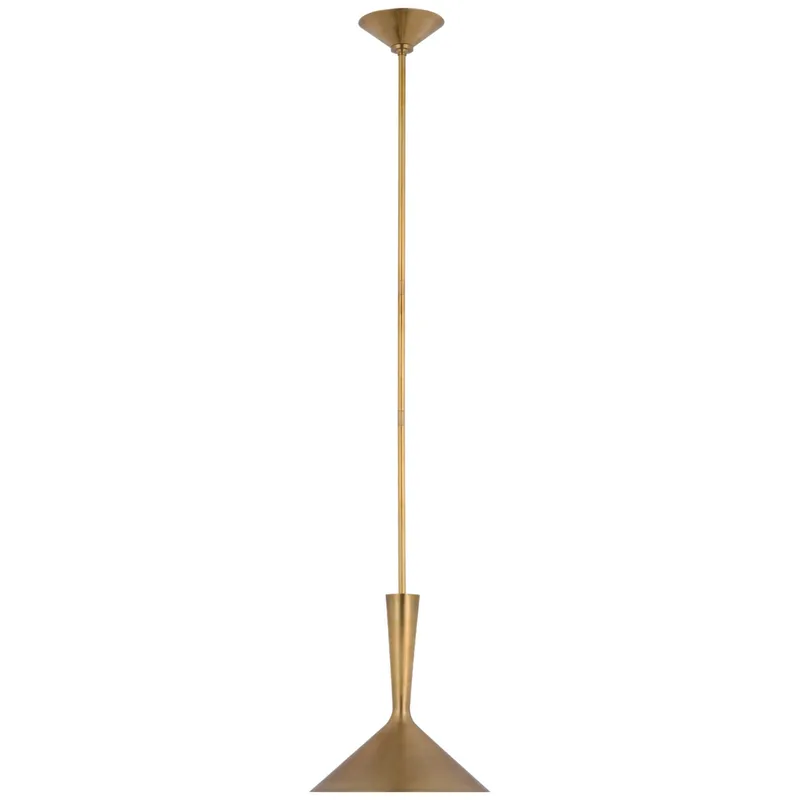 AERIN Rosetta Medium Pendant in Hand-Rubbed Antique Brass Ceiling Light W12"