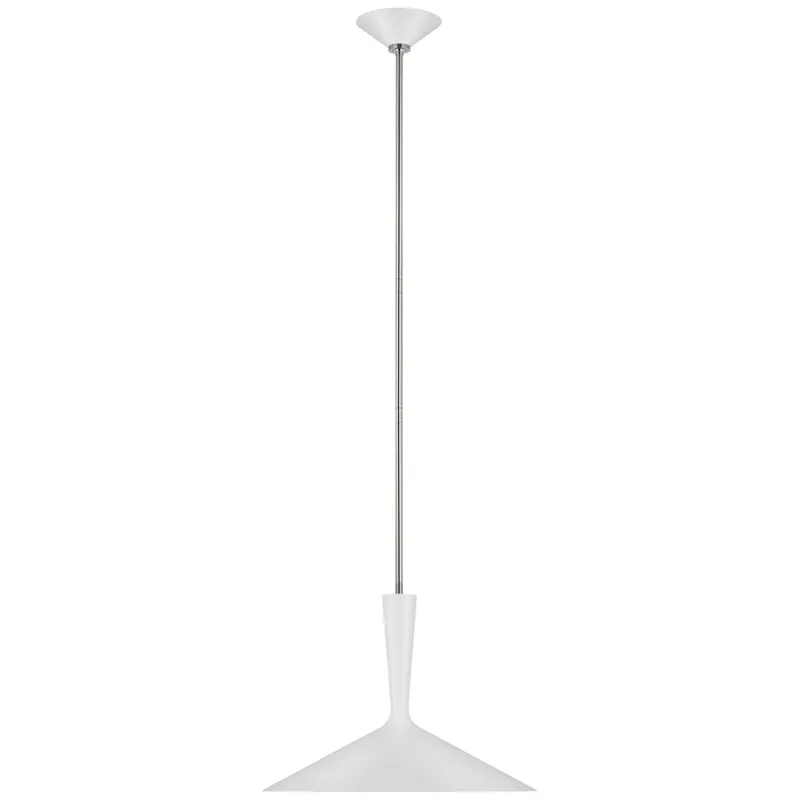 AERIN Rosetta Large Pendant in Matte White and Polished Nickel Ceiling Light W18"
