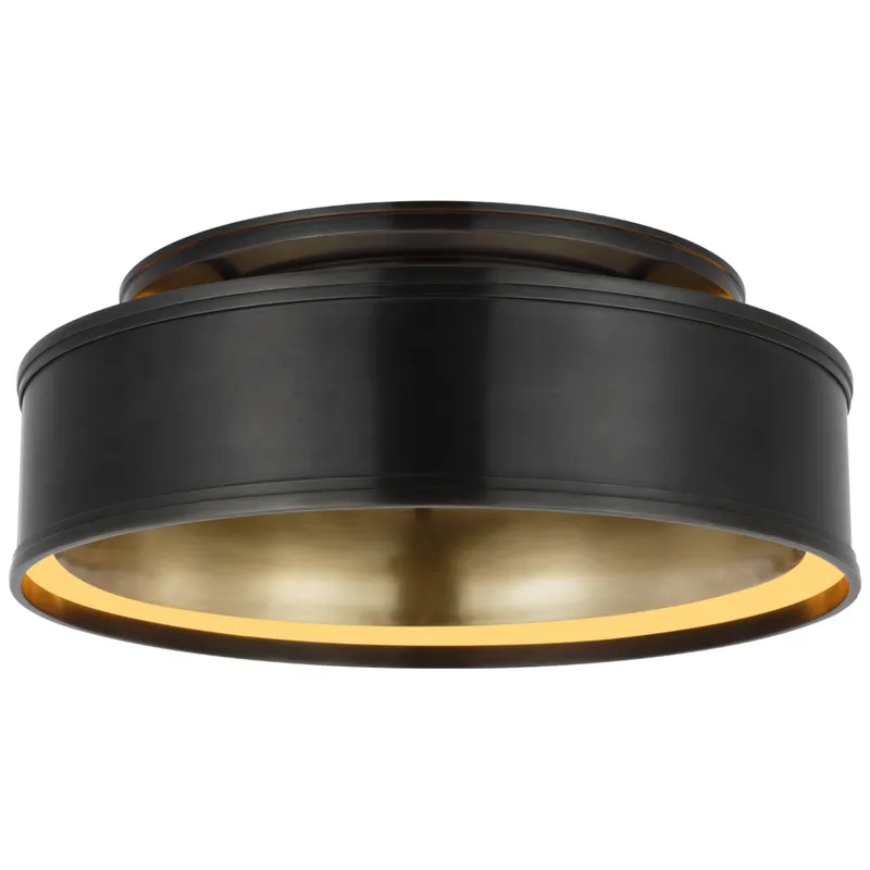 Chapman & Myers Connery 18" Flush Mount in Bronze Ceiling Light W18" x H6.25"