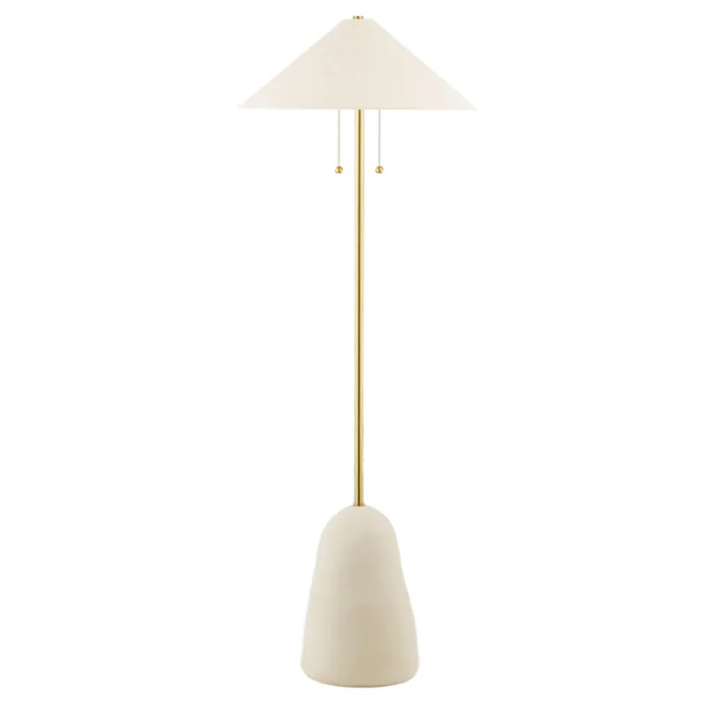 Maia 2-Light Floor Lamp in Aged Brass by Eny Lee Parker 23.5W x 67H