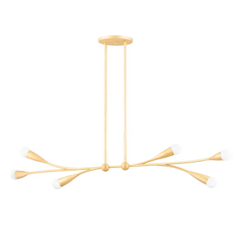 Elsa 6-Light Linear in Gold Leaf by Eny Lee Parker 50L x 11W x 8.5H