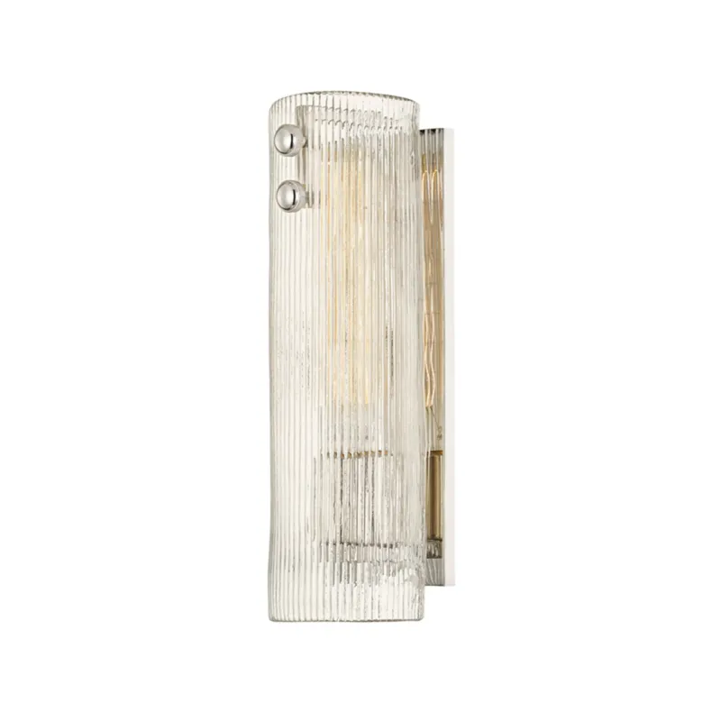 Prospect Park 1-Light Wall Sconce in Polished Nickel 4.25W x 14H